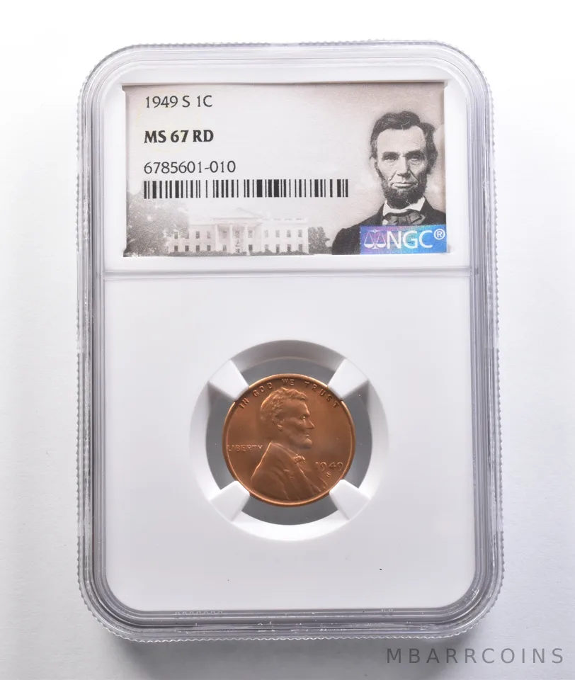 1949-S Lincoln Wheat Cent MS67 RD NGC *6837