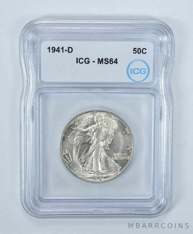 1941-D Walking Liberty Half Dollar MS64 ICG