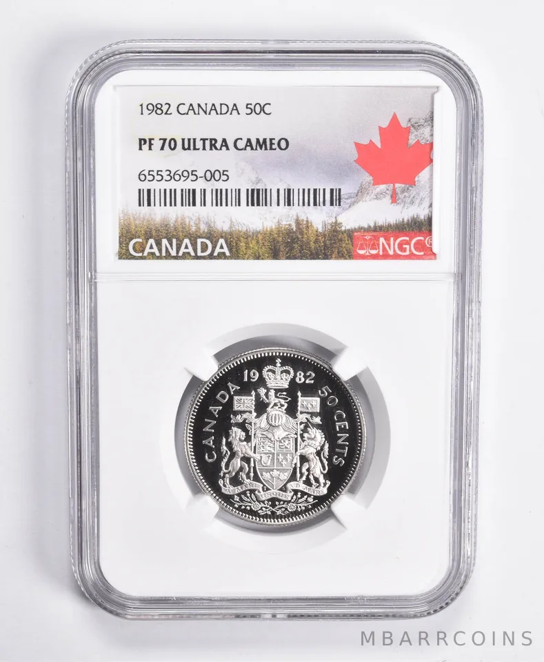 1982 Canada 50C Half Dollar PF70 UCAM NGC Canada Lbl