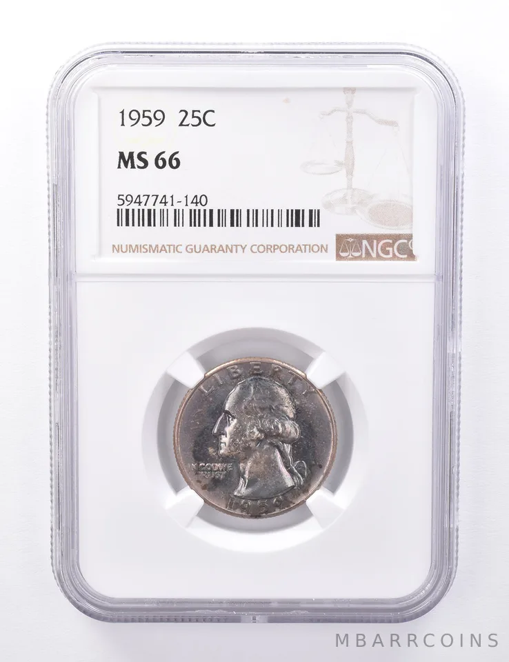 MS66 1959 Washington Quarter - Graded NGC Toned *4340