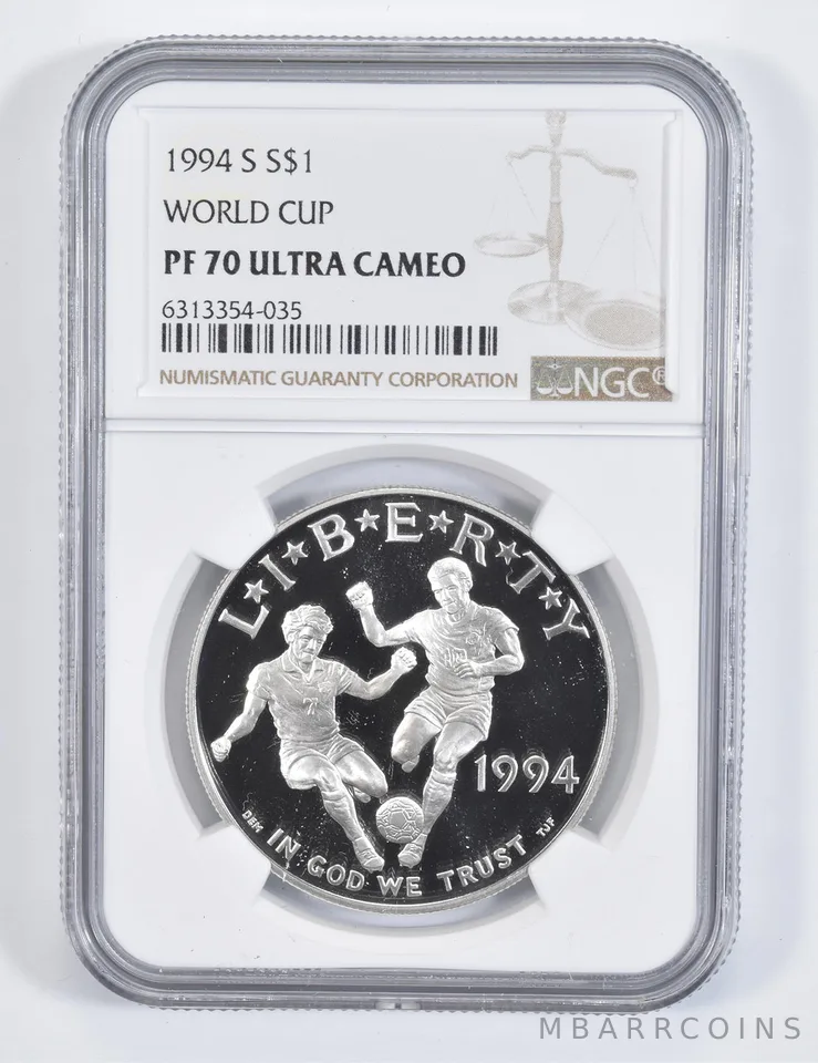 1994-S World Cup Soccer Commemorative Proof Silver Dollar PF70 NGC