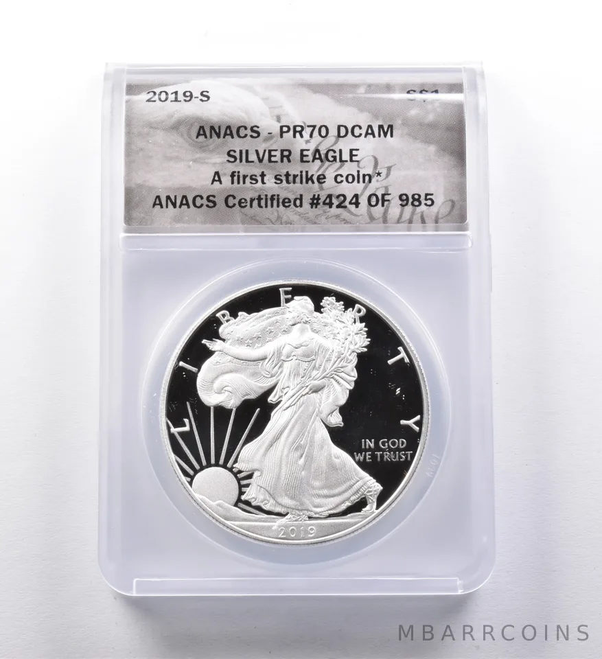 PR70 DCAM 2019-S American Silver Eagle FS ANACS a3015