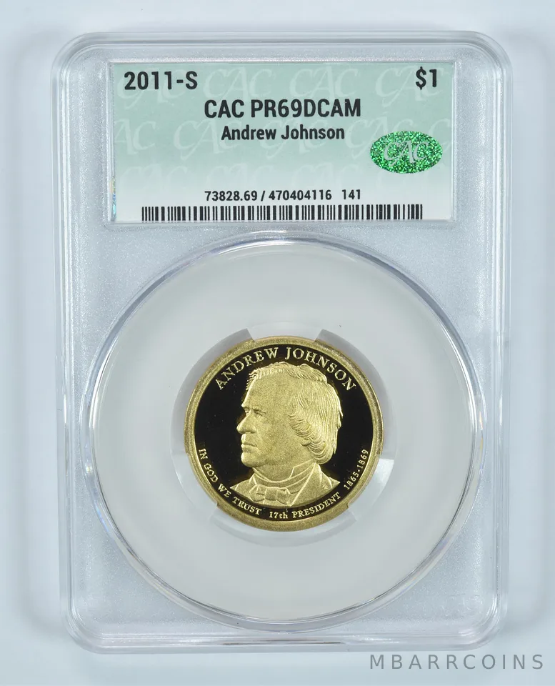 2011-S Presidential $1 Andrew Johnson PR69 DCAM CAC CACg