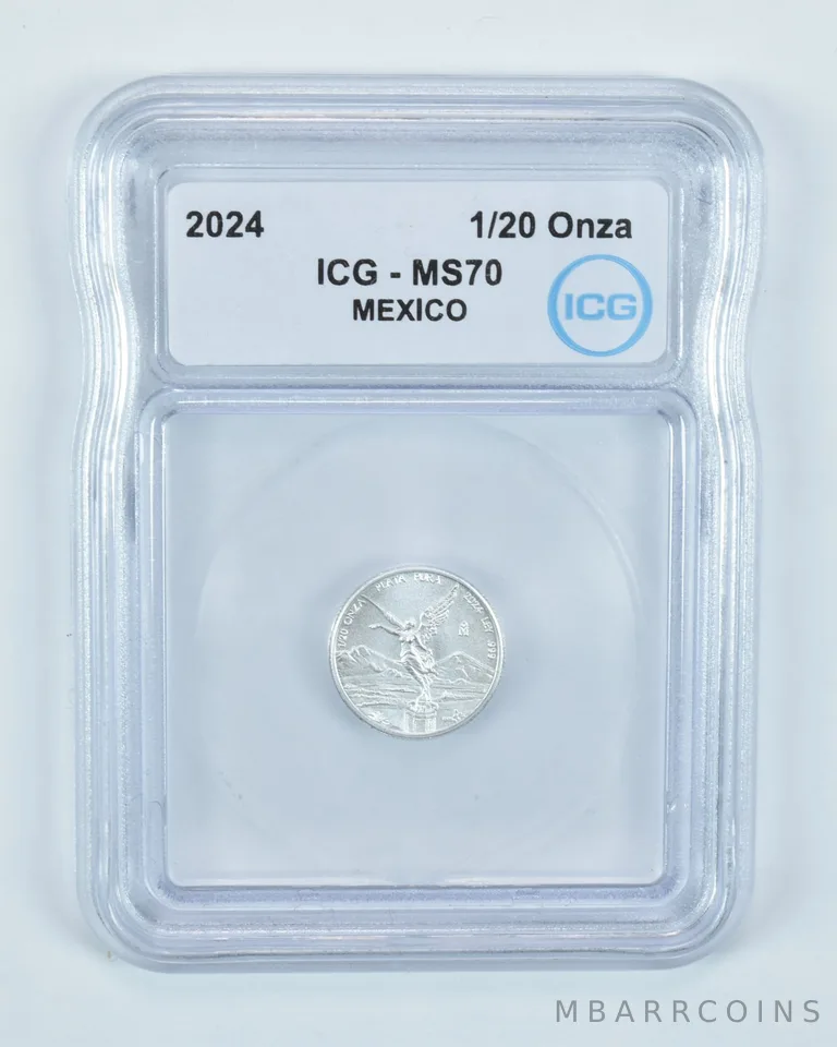 2024 Mo Mexico 1/20 Onza Silver Libertad MS70 ICG