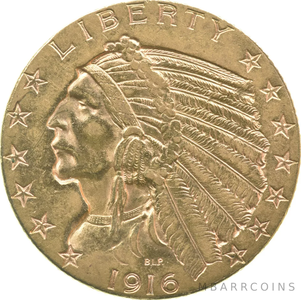 1916-S $5 Indian Head Gold Half Eagle *0666