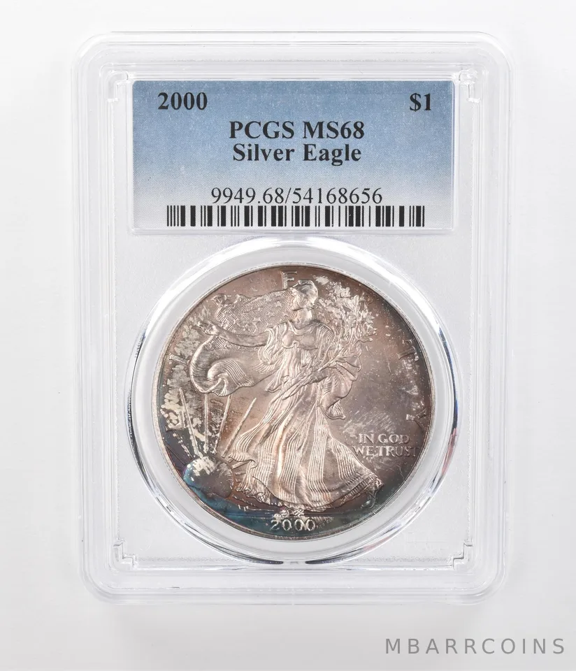 2000 American Silver Eagle MS68 PCGS Beautiful Tone a1235