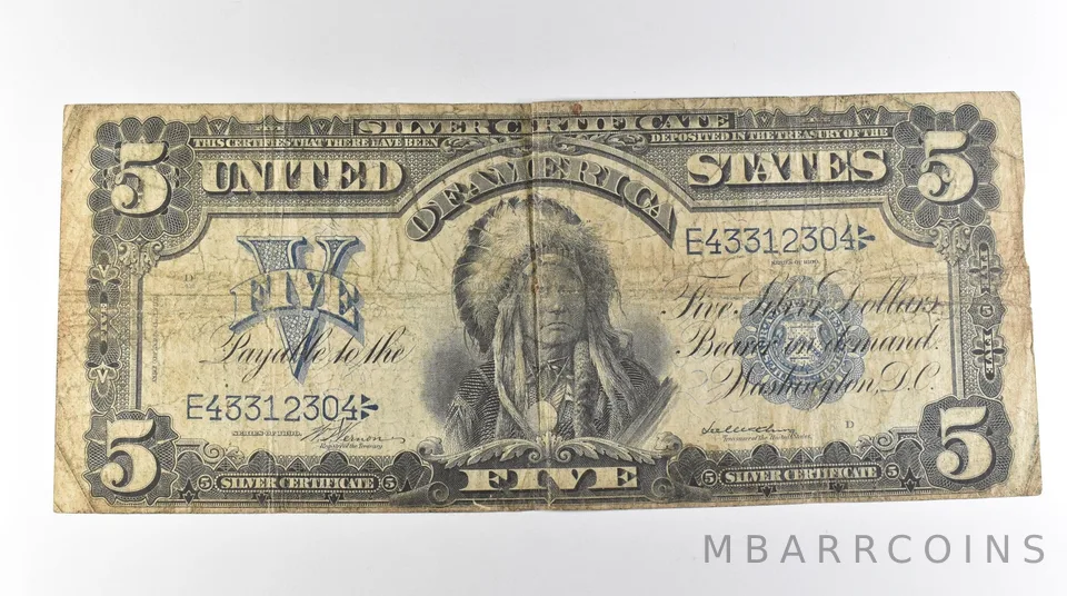 1899 $5 Silver Certificate Large Note Blue Seal *3110