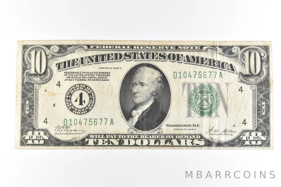 1928 A $10 Cleveland OH FRN Fr#2001-D Green Seal *6406