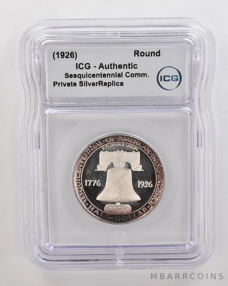 (1926) Sesquicentennial Commemorative Private Silver Round ICG Tone *4323