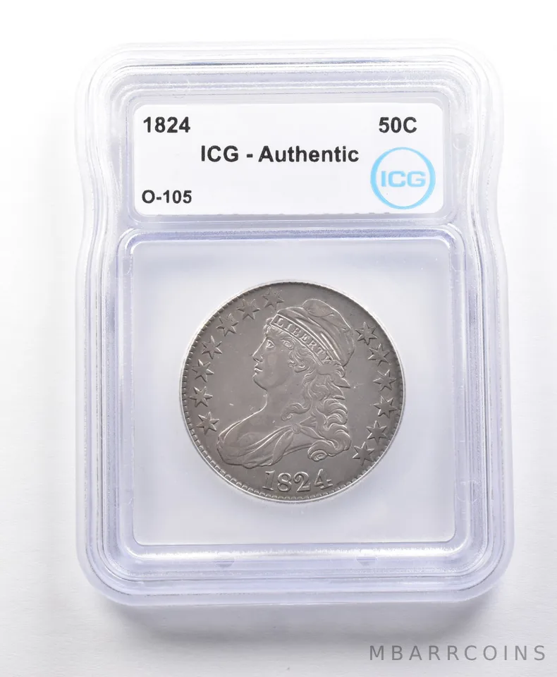 1824 Capped Bust Half Dollar O-105 Authentic ICG *5647