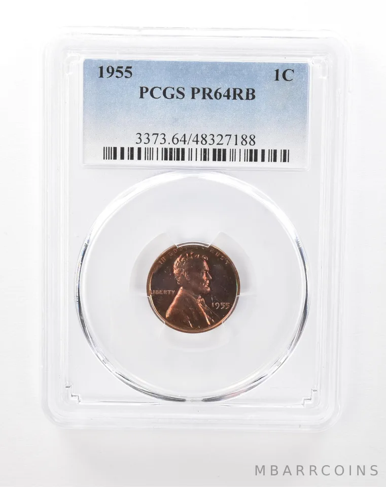 1955 Lincoln Wheat Cent PR64 RB PCGS Beautiful Tone *4654