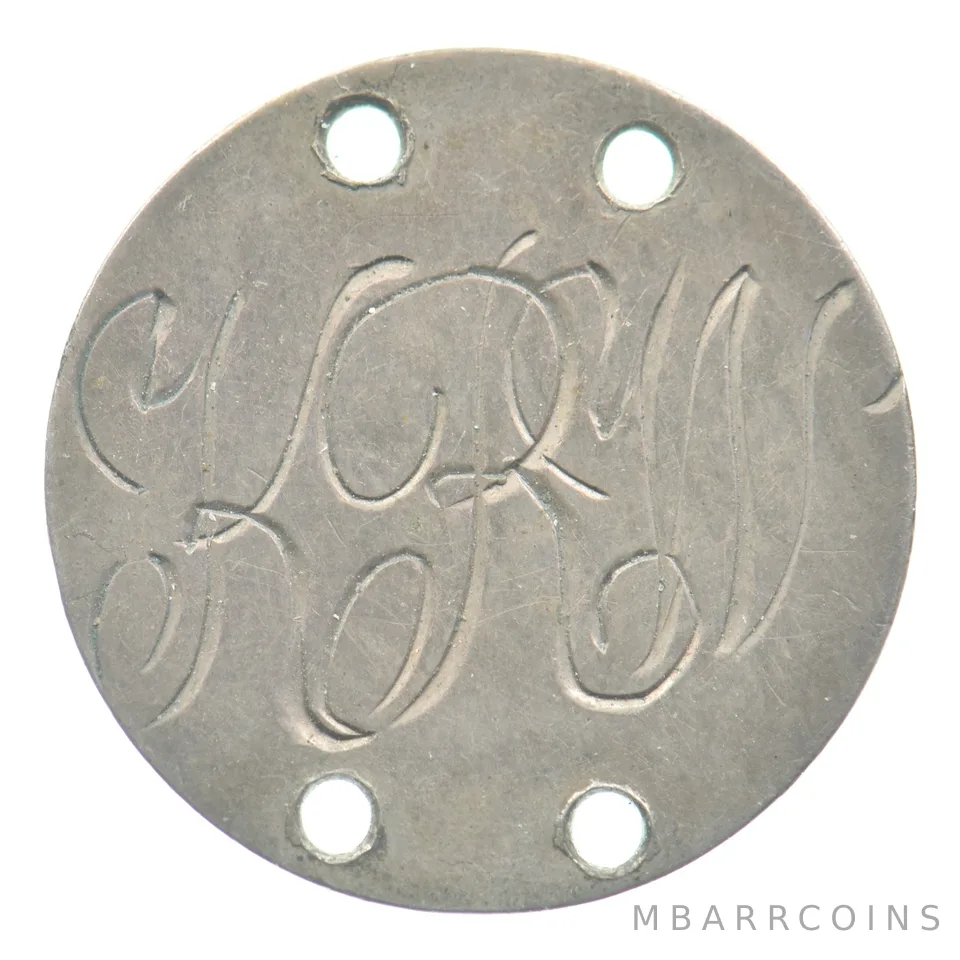 1850s Three Cent Silver Trime Love Token KRW Victorian *5480