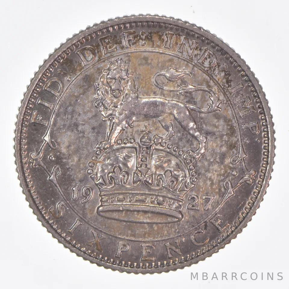 Better Date - 1927 Great Britain 6 Pence World Coin- Silver *005