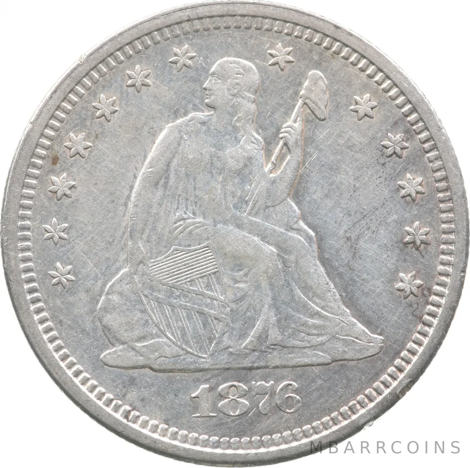 1876-S Seated Liberty Quarter *7617