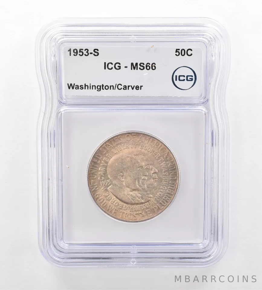 1953-S Washington Carver Commemorative Dollar MS66 ICG Beautiful Tone *7511