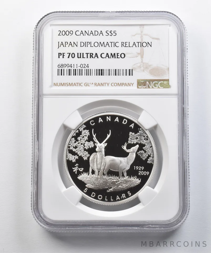 2009 Canada 5 Dollars Silver Japan Diplomatic Relation PF70 UCAM NGC a4403