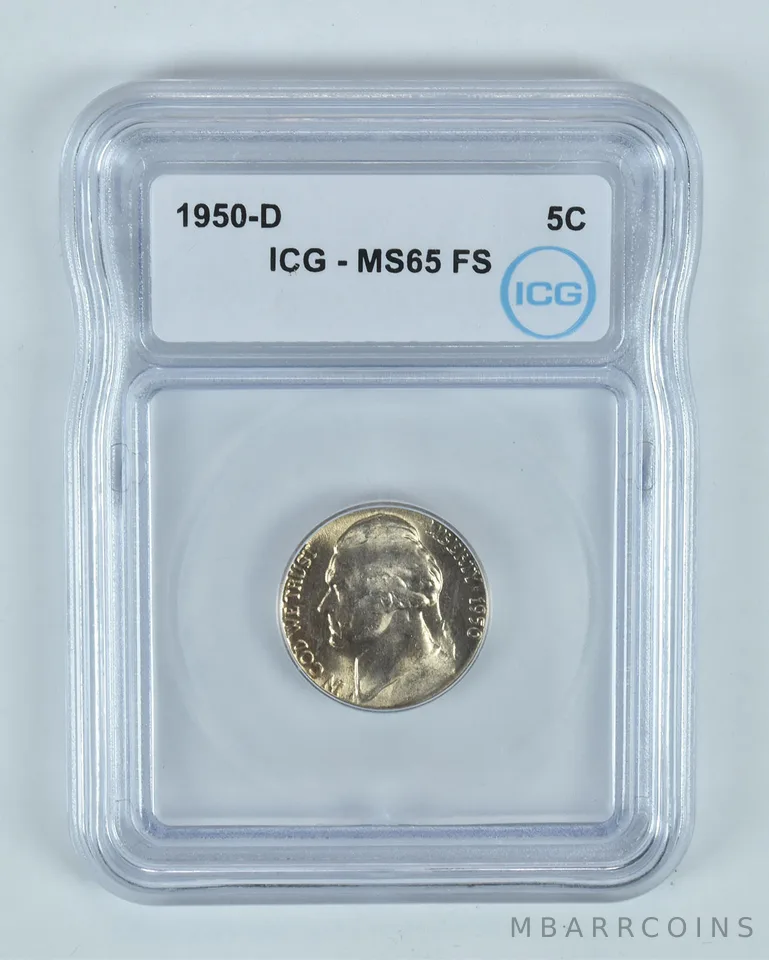 1950-D Jefferson Nickel MS65 FS ICG