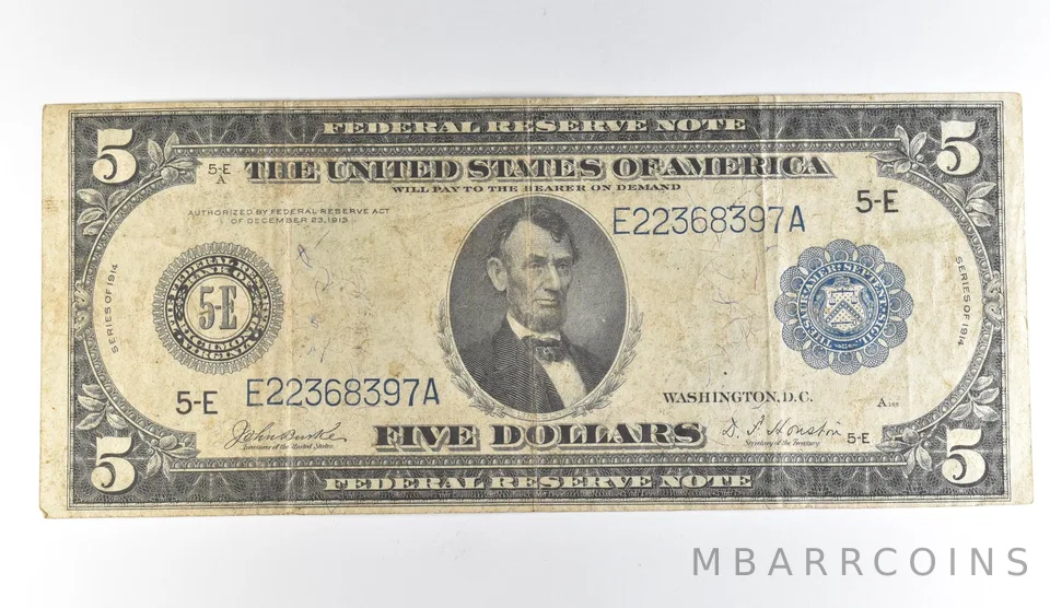 1914 $5 Richmond VA FRN Large Note Blue Seal *1651
