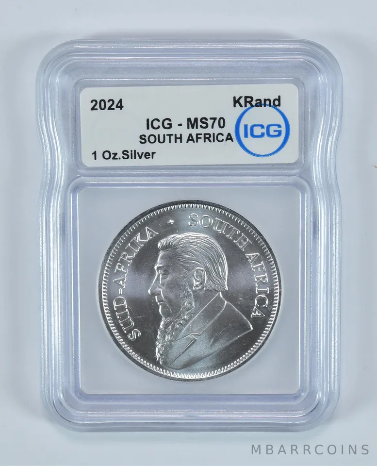 2024 South Africa Krugerrand Silver 1 Oz MS70 ICG