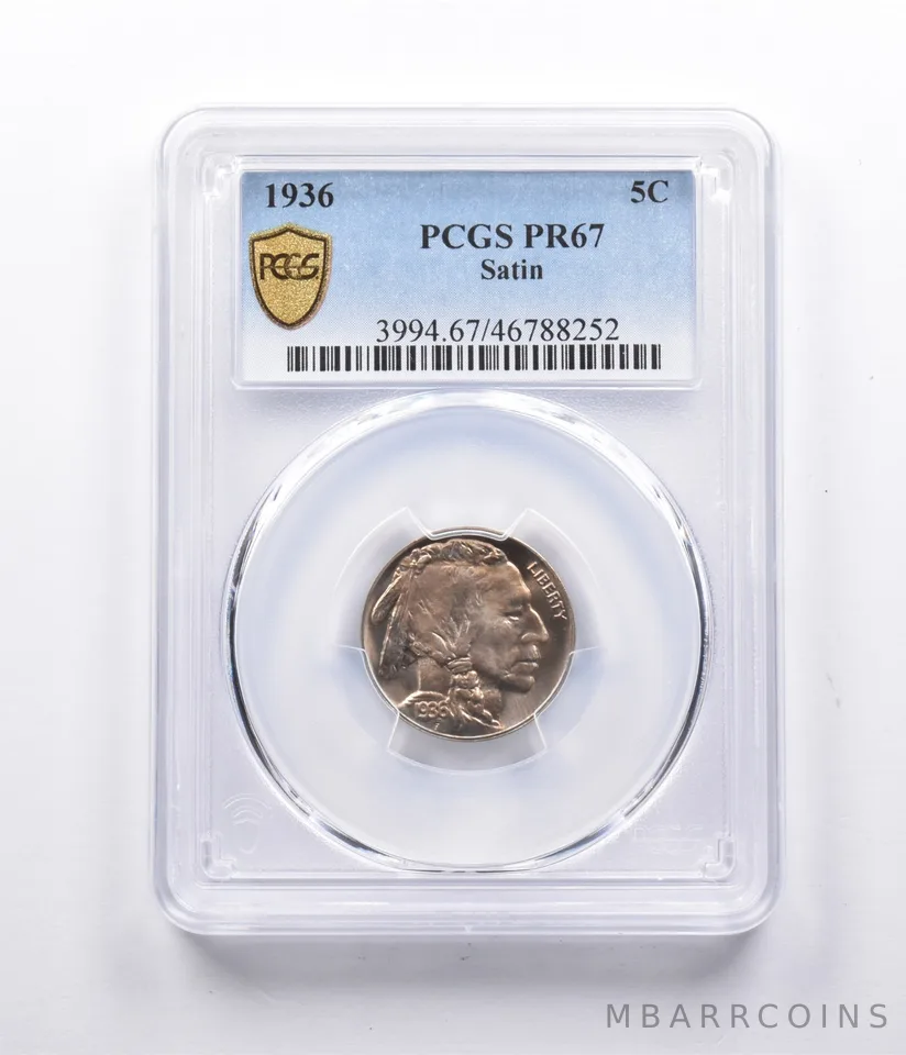 PR67 1936 Indian Head Buffalo Nickel Satin PCGS *0835