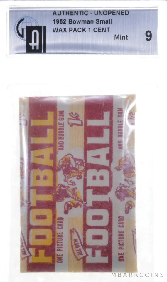 1952 Bowman Small - GAI MINT 9 - Wax Pack 1 Cent - Authentic Unopened a5474