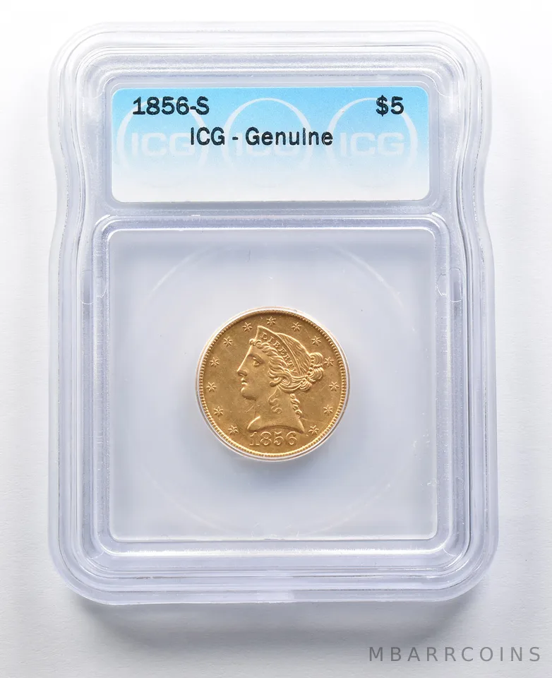 1856-S $5 Liberty Head Gold Half Eagle ICG a2065