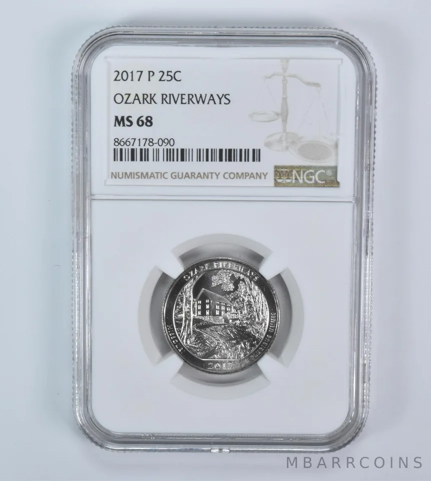 2017-P Washington Quarter ATB Ozark Riverways MS68 NGC