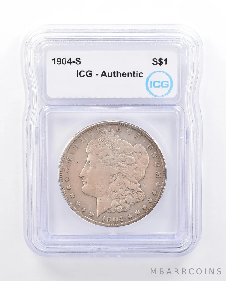 1904-S Morgan Silver Dollar Authentic ICG Beautiful Tone *6309