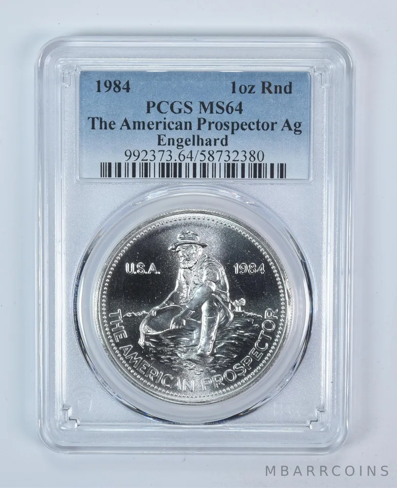 1984 Engelhard Prospector 1 Oz Silver Round MS64 PCGS