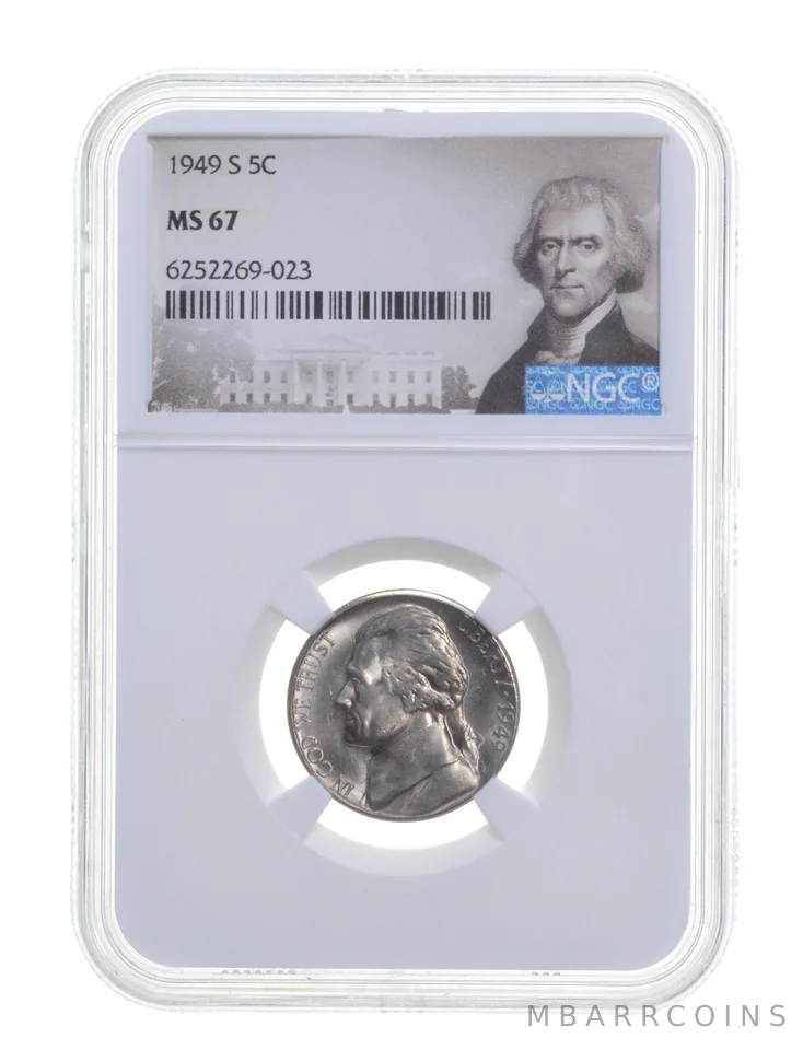 MS67 1949-S Jefferson Nickel - Graded NGC a3657