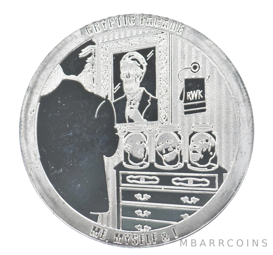 1 Oz Silver Round Chautauqua Silver Works Cryptic Facade Me Myself I *2086