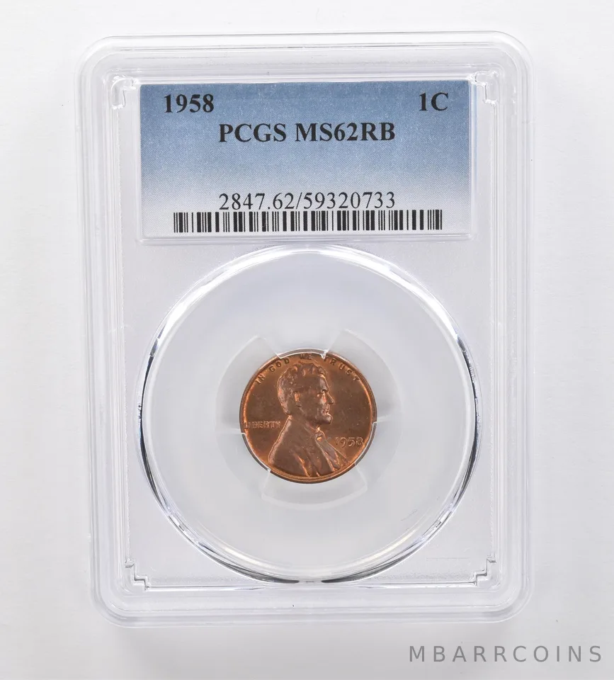 1958 Lincoln Wheat Cent MS62 RB PCGS Beautiful Tone *2052