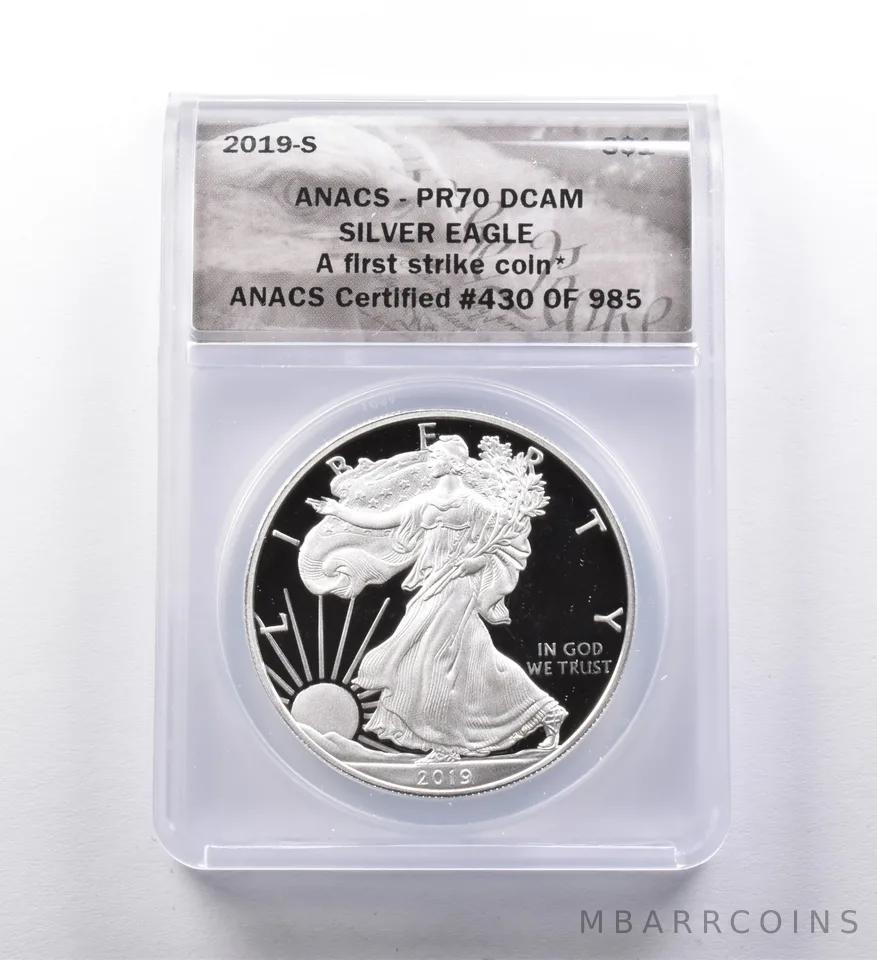 PR70 DCAM 2019-S American Silver Eagle FS ANACS a3008