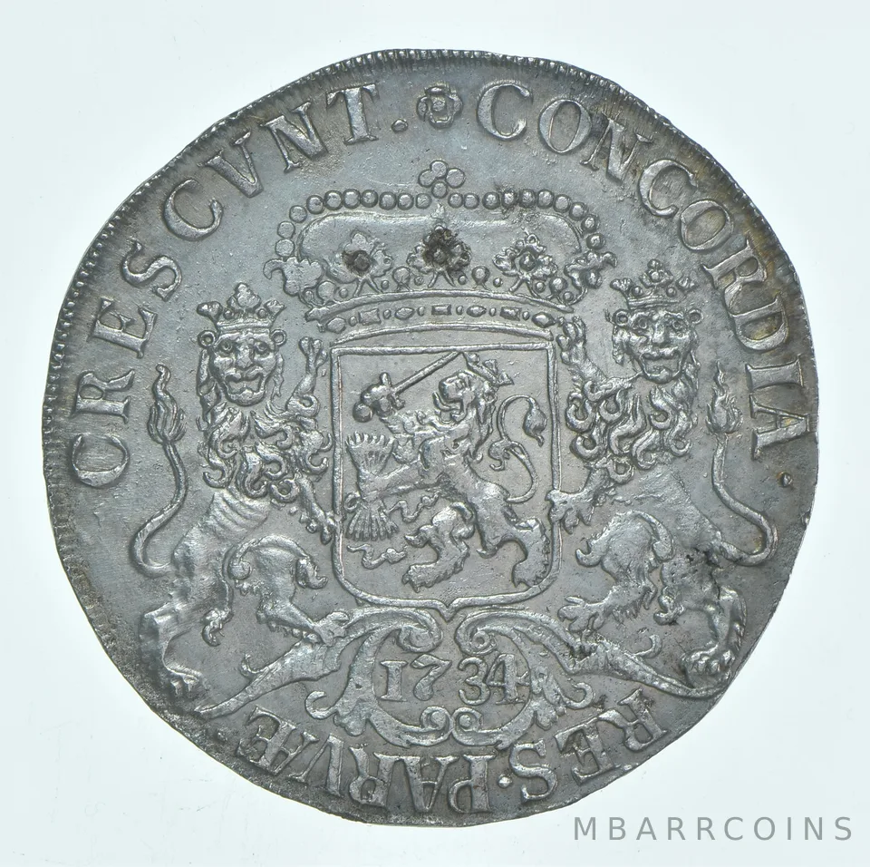 1734 Netherlands Silver Ducaton a9289