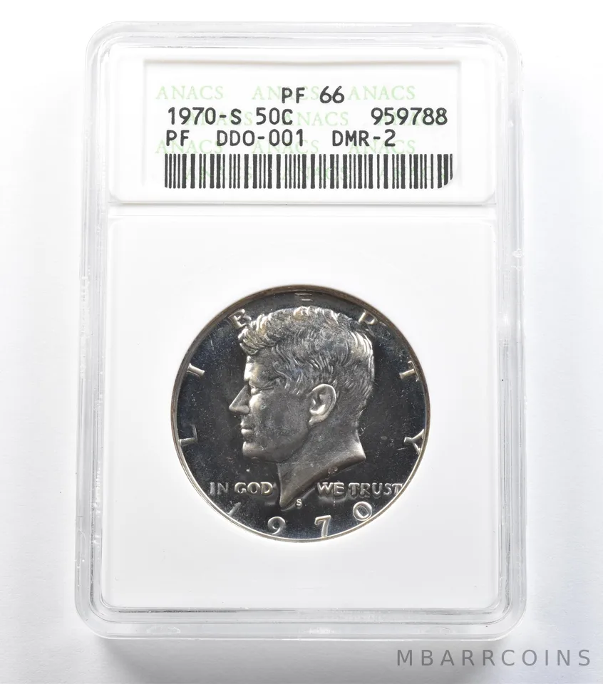 1970-S Kennedy Half Dollar DDO-001 DMR-2 PF66 ANACS a1451