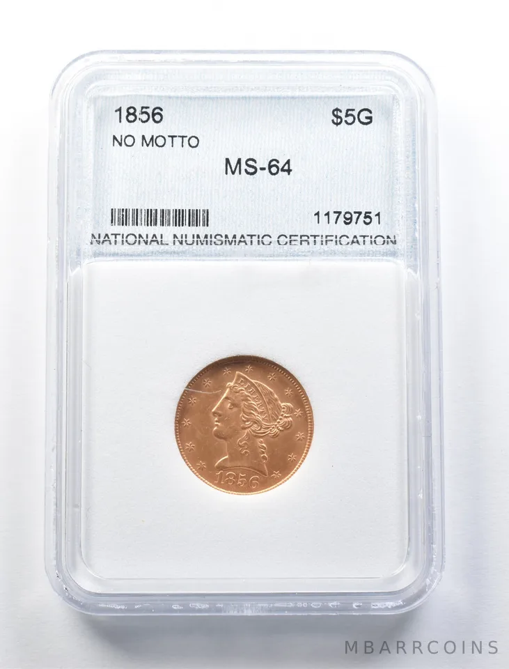 1856 $5 Liberty Head Gold Half Eagle No Motto *0958