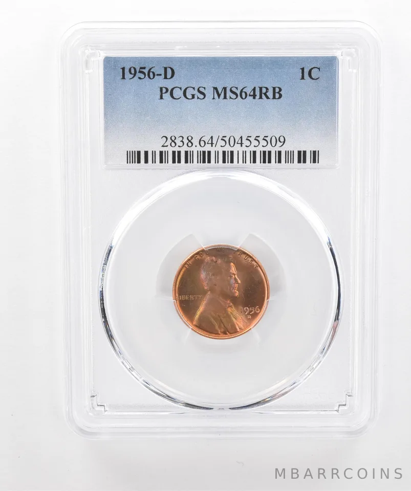 1956-D Lincoln Wheat Cent MS64 RB PCGS Beautiful Tone *3025
