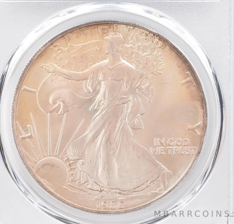 1986 American Silver Eagle MS68 PCGS Beautiful Tone *1170
