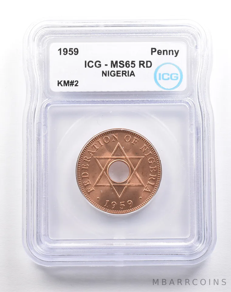 1959 Nigeria Penny KM#2 MS65 RD ICG *5509