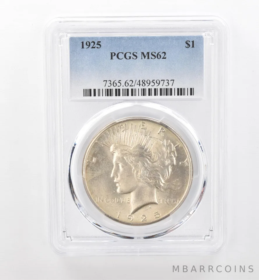 1925 Peace Silver Dollar MS62 PCGS Beautiful Tone *1941