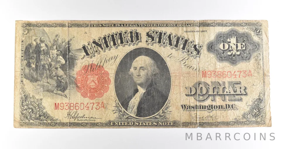 1917 $1 Legal Tender Large Note Red Seal *4536