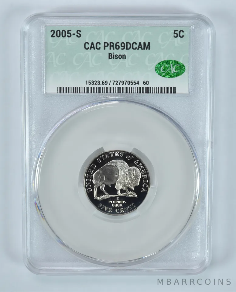2005-S Jefferson Nickel Bison PR69 DCAM CAC CACg