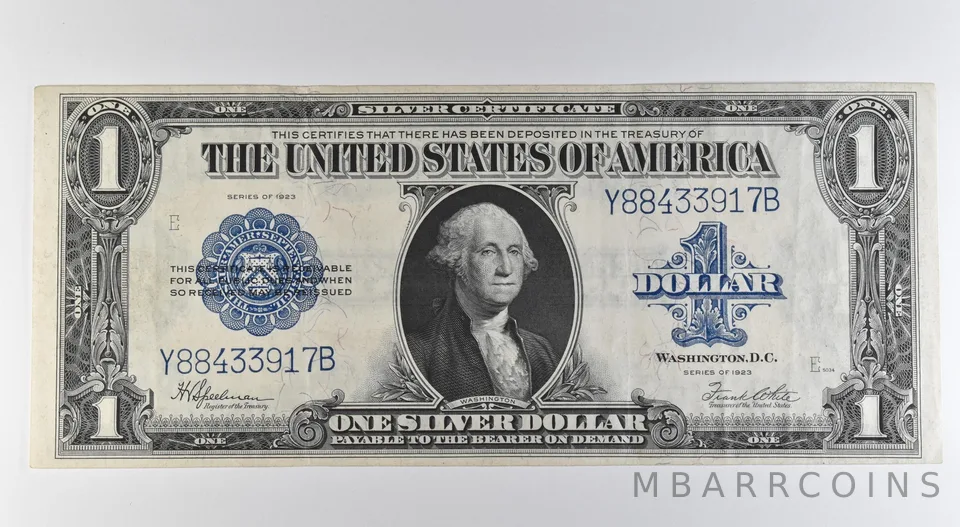 1923 $1 Silver Certificate Large Note Blue Seal Fr#237 *0536