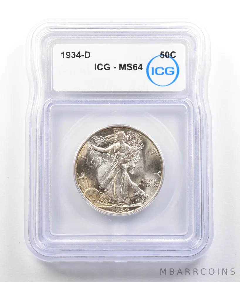 1934-D Walking Liberty Half Dollar MS64 ICG *0753
