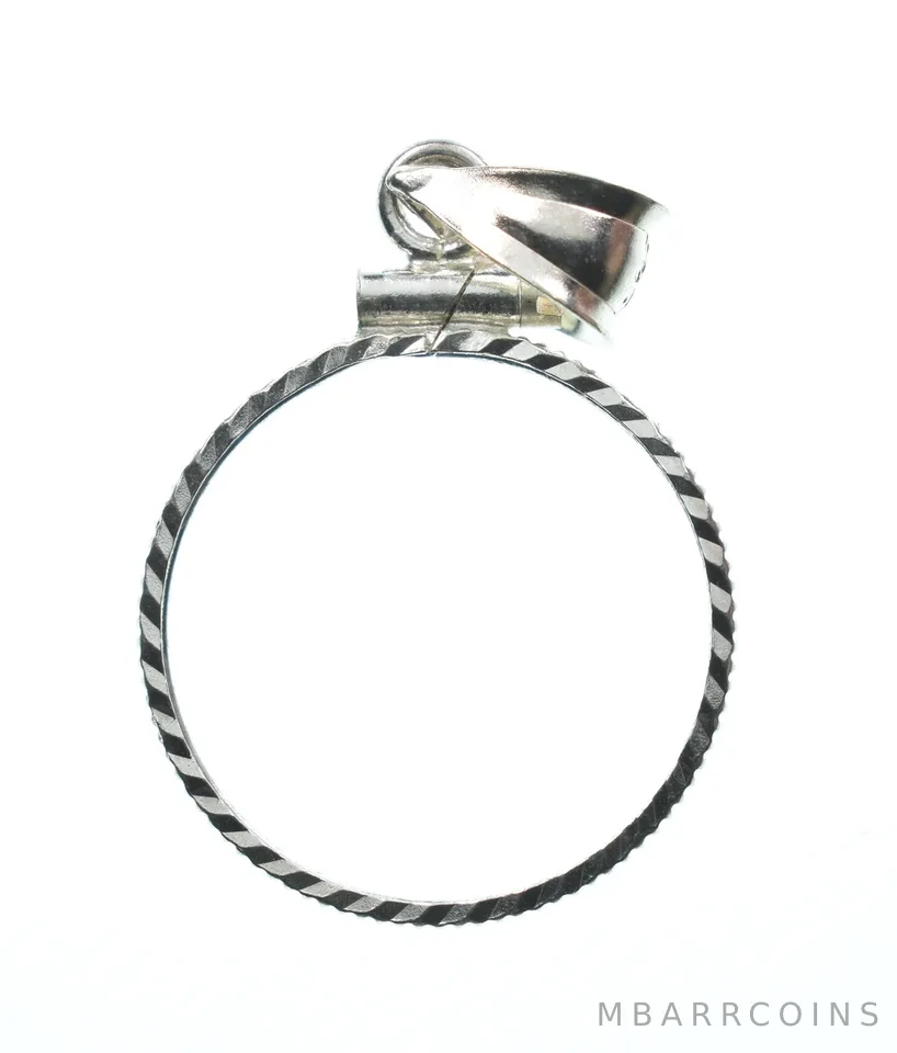 Sterling Silver 7.9 MM Coin Bezel Pendant Frame Edge *2361