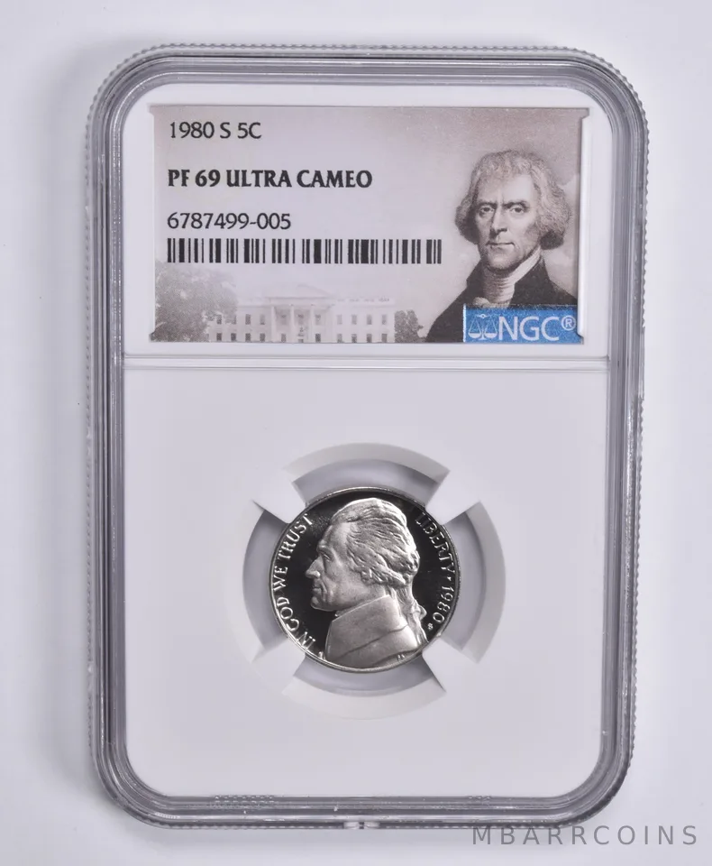 1980-S Jefferson Nickel PF69 UCam NGC Special Lbl