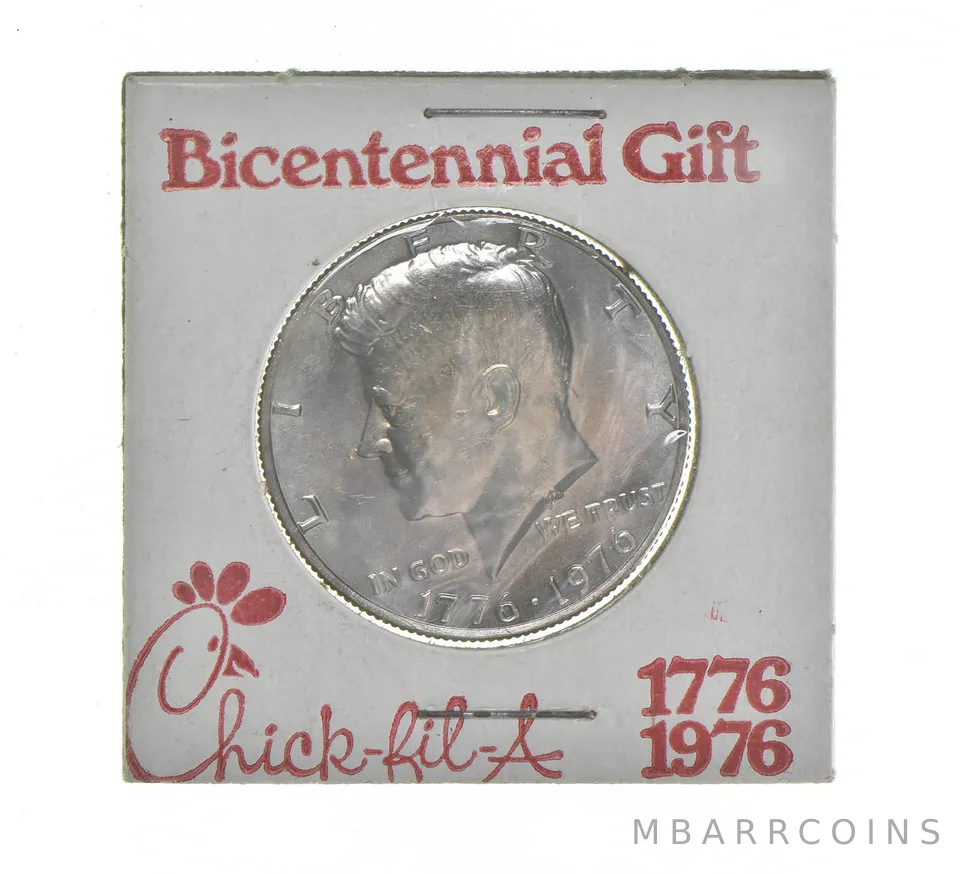 1976 Kennedy Bicentennial Half Dollar Chick-Fil-A Holder Advertising *2465