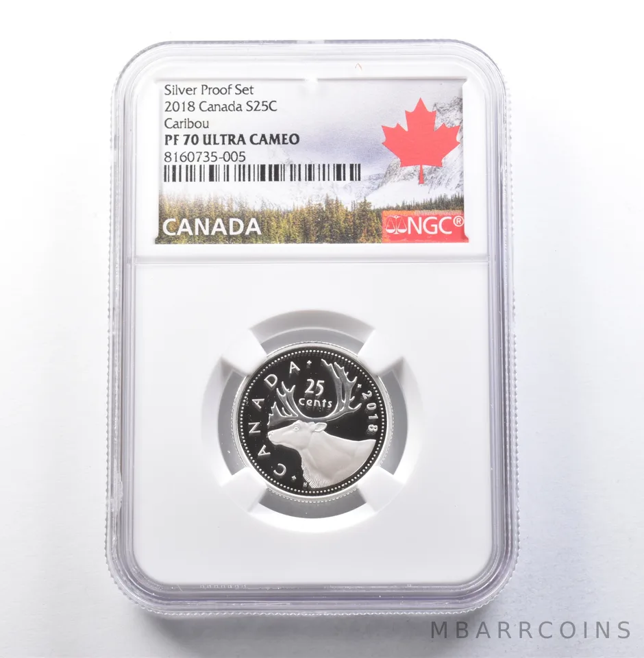 2018 Canada 25 Cents Silver Proof Set Caribou PF70 UCAM NGC *5862