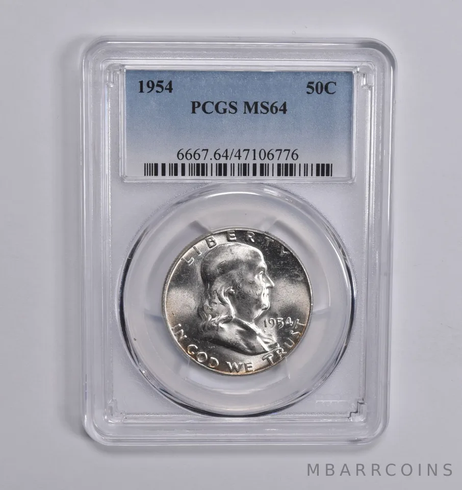 1954 Franklin Half Dollar MS64 PCGS Blue Label