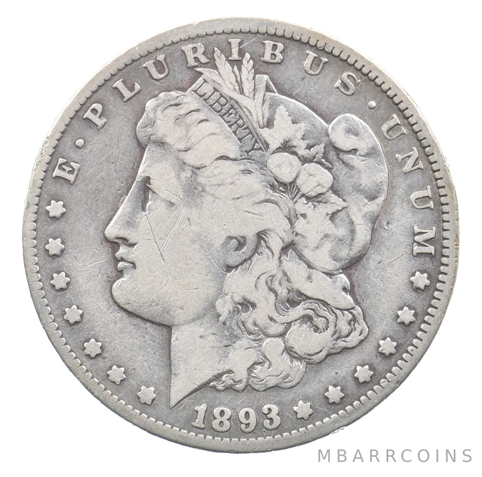 1893-CC Morgan Silver Dollar a2501